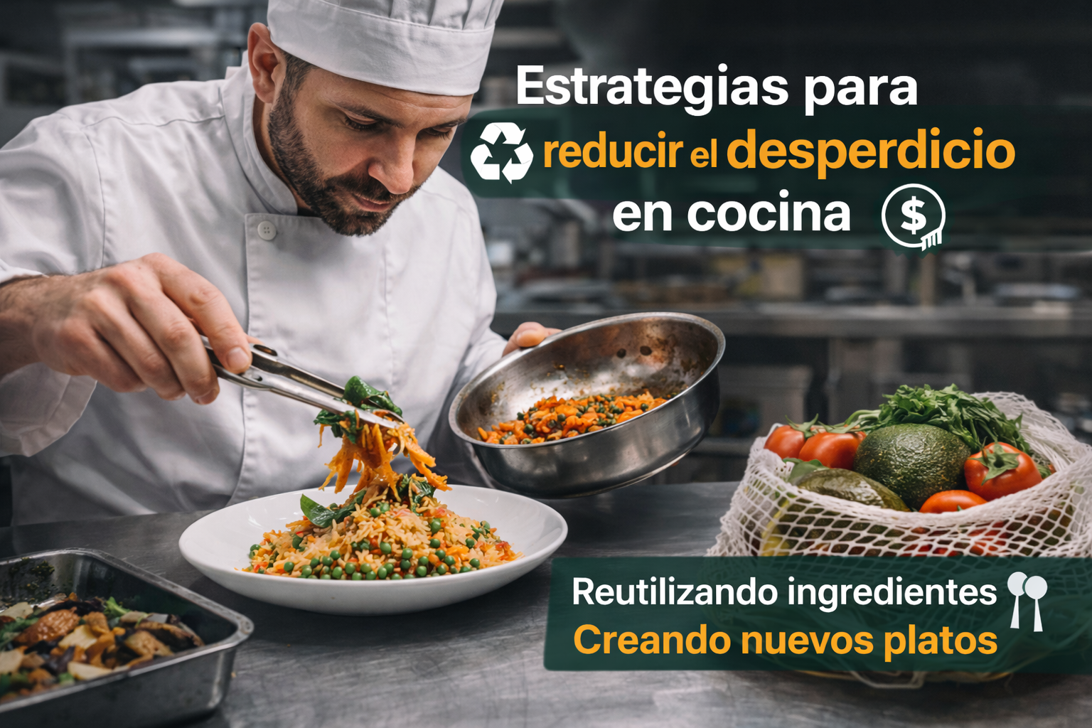 Reutilización de ingredientes para reducir el desperdicio en cocina