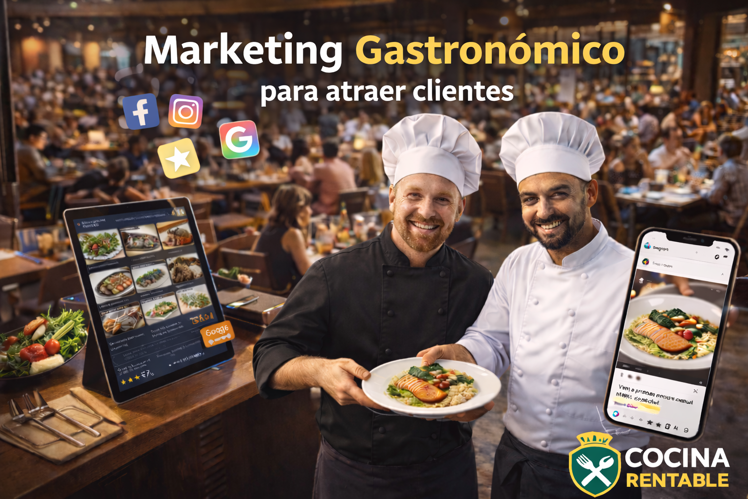 Marketing gastronómico para atraer clientes con redes sociales y experiencia en restaurante
